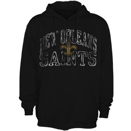 New Orleans Saints Touchback VI Full Zip Hoodie Black New Orleans Saints Touchback VI Full Zip Hoodie Black