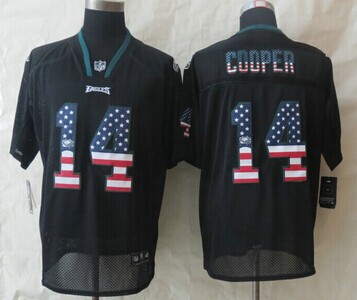 New Philadelphia Eagles #14 Riley Cooper USA Flag Fashion Black Elite Jerseys New Philadelphia Eagles #14 Riley Cooper USA Flag Fashion Black Elite Jerseys