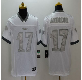 New Philadelphia Eagles #17 Nelson Agholor White Men's Stitched NFL Limited Platinum Jersey New Philadelphia Eagles #17 Nelson Agholor White Men's Stitched NFL Limited Platinum Jersey