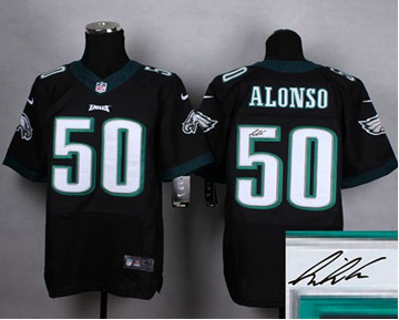 New Philadelphia Eagles #50 Kiko Alonso Black Alternate Men's Stitched NFL Elite Autographed Jersey New Philadelphia Eagles #50 Kiko Alonso Black Alternate Men's Stitched NFL Elite Autographed Jersey