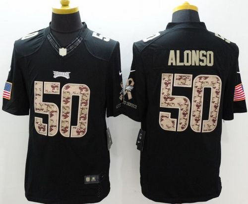 New Philadelphia Eagles #50 Kiko Alonso Black Men's Stitched NFL Limited Salute to Service jersey New Philadelphia Eagles #50 Kiko Alonso Black Men's Stitched NFL Limited Salute to Service jersey