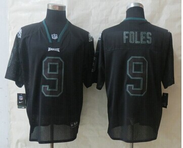 New Philadelphia Eagles #9 Nick Foles Lights Out Black Elite Jersey