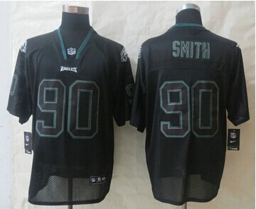 New Philadelphia Eagles #90 Marcus Smith Lights Out Black Elite Jersey