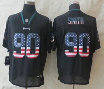 New Philadelphia Eagles #90 Marcus Smith USA Flag Fashion Black Elite Jerseys New Philadelphia Eagles #90 Marcus Smith USA Flag Fashion Black Elite Jerseys