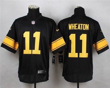 New Pittsburgh Steelers #11 Markus Wheaton Black(Gold No.) Men's Stitched NFL Elite Jersey