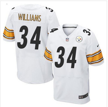 New Pittsburgh Steelers #34 DeAngelo Williams White Men's Stitched NFL Elite Jersey
