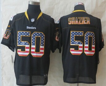New Pittsburgh Steelers #50 Ryan Shazier USA Flag Fashion Black Elite Jersey
