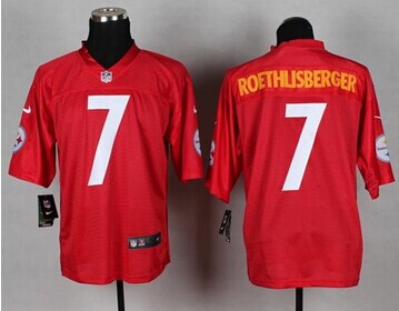 New Pittsburgh Steelers #7 Ben Roethlisberger Red NFL Elite QB Practice Jersey