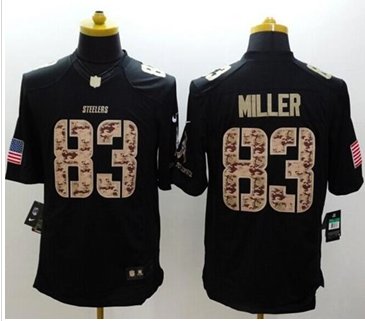 New Pittsburgh Steelers #83 Heath Miller Black NFL Limited Salute to Service jersey New Pittsburgh Steelers #83 Heath Miller Black NFL Limited Salute to Service jersey