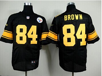New Pittsburgh Steelers #84 Antonio Brown Black(Gold No.) NFL Elite Jersey New Pittsburgh Steelers #84 Antonio Brown Black(Gold No.) NFL Elite Jersey