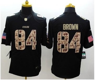 New Pittsburgh Steelers #84 Antonio Brown Black NFL Limited Salute to Service jersey New Pittsburgh Steelers #84 Antonio Brown Black NFL Limited Salute to Service jersey
