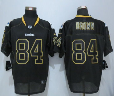 New Pittsburgh Steelers #84 Antonio Brown Lights Out Black Elite Jerseys