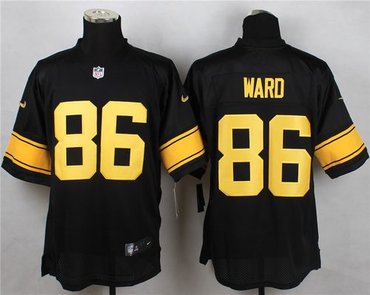 New Pittsburgh Steelers #86 Hines Ward Black(Gold No.) Men's Stitched NFL Elite Jersey