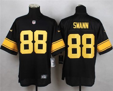 New Pittsburgh Steelers #88 Lynn Swann Black(Gold No.) Men's Stitched NFL Elite Jersey