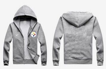 New Pittsburgh Steelers Authentic Logo Hoodie Grey
