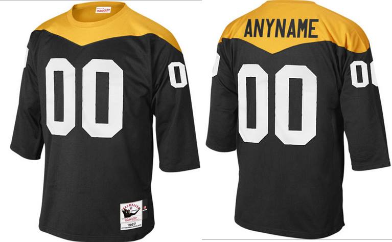 New Pittsburgh Steelers Customized Yellow With Black Throwback Jersey