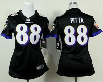 New Ravens #88 Dennis Pitta Black Alternate Women's Stitched NFL New Elite Jersey
