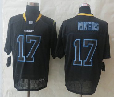 New San Diego Charger #17 Philip Rivers Lights Out Black Elite Jerseys New San Diego Charger #17 Philip Rivers Lights Out Black Elite Jerseys