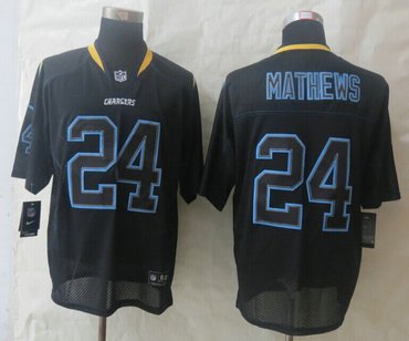 New San Diego Charger #24 Ryan Mathews Lights Out Black Elite Jerseys New San Diego Charger #24 Ryan Mathews Lights Out Black Elite Jerseys