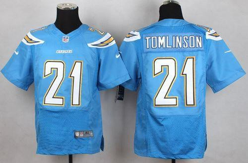 New San Diego Chargers #21 LaDainian Tomlinson Electric Blue Alternate Men's Stitched NFL New Elite jersey