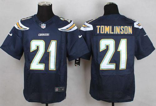 New San Diego Chargers #21 LaDainian Tomlinson Navy Blue Team Color Men's Stitched NFL New Elite Jersey