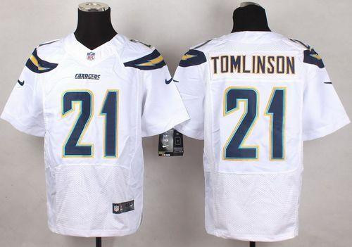 New San Diego Chargers #21 LaDainian Tomlinson White Men's Stitched NFL New Elite Jersey