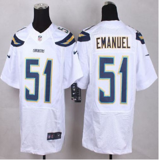 New San Diego Chrgers #51 Kyle Emanuel White Men's Stitched NFL New Elite Jersey