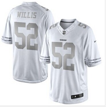 New San Francisco 49ers #52 Patrick Willis White Platinum Jersey New San Francisco 49ers #52 Patrick Willis White Platinum Jersey