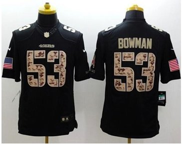 New San Francisco 49ers #53 NaVorro Bowman Black NFL Limited Salute to Service jersey New San Francisco 49ers #53 NaVorro Bowman Black NFL Limited Salute to Service jersey