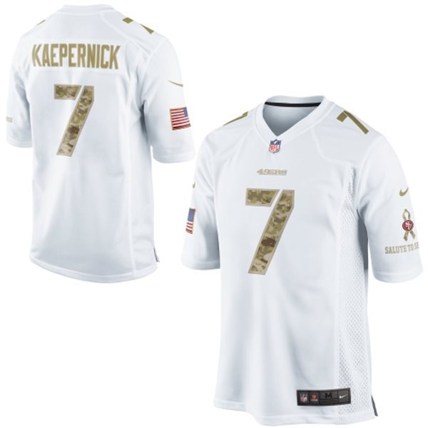 New San Francisco 49ers #7 Colin Kaepernick Salute to Service Game White Jersey New San Francisco 49ers #7 Colin Kaepernick Salute to Service Game White Jersey
