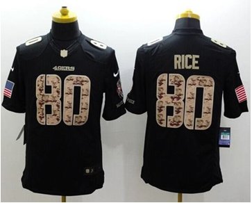New San Francisco 49ers #80 Jerry Rice Black NFL Limited Salute to Service jersey - 副本 New San Francisco 49ers #80 Jerry Rice Black NFL Limited Salute to Service jersey - 副本