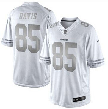 New San Francisco 49ers #85 Vernon Davis White Platinum Jersey New San Francisco 49ers #85 Vernon Davis White Platinum Jersey
