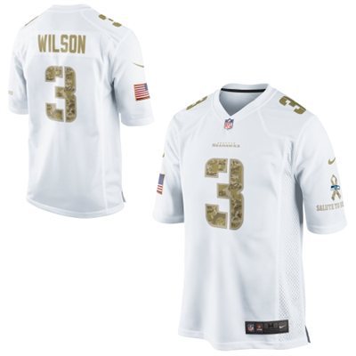 New Seattle Seahawks #3 Russell Wilson Salute to Service Game White Jersey New Seattle Seahawks #3 Russell Wilson Salute to Service Game White Jersey