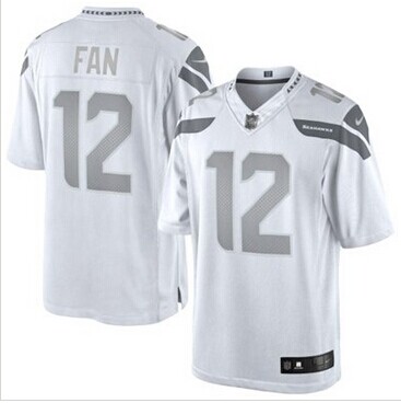 New Seattle Seahawks #12th Fan White Platinum Jersey New Seattle Seahawks #12th Fan White Platinum Jersey