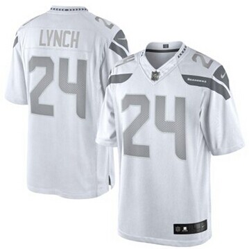 New Seattle Seahawks #24 Marshawn Lynch White Platinum Jersey New Seattle Seahawks #24 Marshawn Lynch White Platinum Jersey