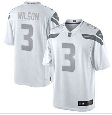 New Seattle Seahawks #3 Russell Wilson Nike White Platinum Jersey New Seattle Seahawks #3 Russell Wilson Nike White Platinum Jersey