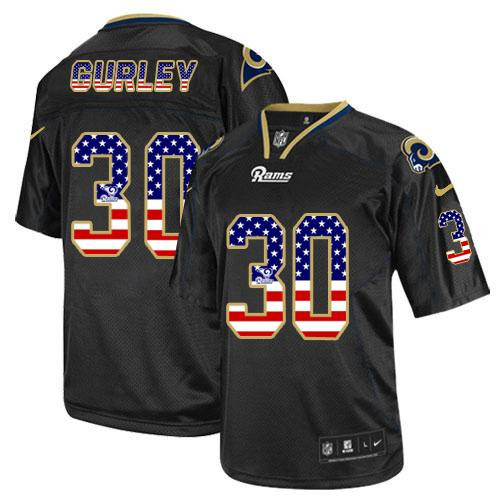New St. Louis Rams #30 Todd Gurley Black Men''s Stitched NFL Elite USA Flag Fashion Jersey New St. Louis Rams #30 Todd Gurley Black Men''s Stitched NFL Elite USA Flag Fashion Jersey