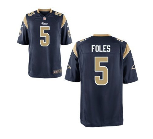 New St.Louis Rams #5 Nick Foles Navy Blue NFL Elite Jersey New St.Louis Rams #5 Nick Foles Navy Blue NFL Elite Jersey