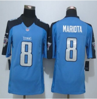 New Tennessee Titans #8 Marcus Mariota Light Blue Team Color Men's Stitched NFL Limited Jersey