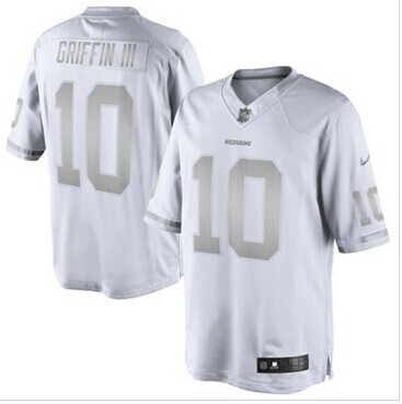 New Washington Redskins #10 Robert Griffin III White Platinum Jersey New Washington Redskins #10 Robert Griffin III White Platinum Jersey