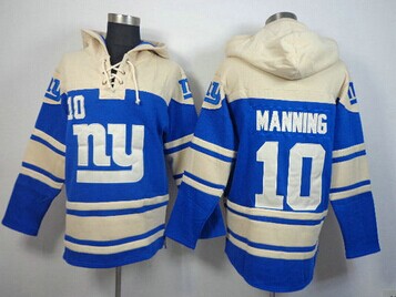 New York Giants #10 Eli Manning Cream-Blue Sawyer Hooded Sweatshirt Stitched Jersey New York Giants #10 Eli Manning Cream-Blue Sawyer Hooded Sweatshirt Stitched Jersey