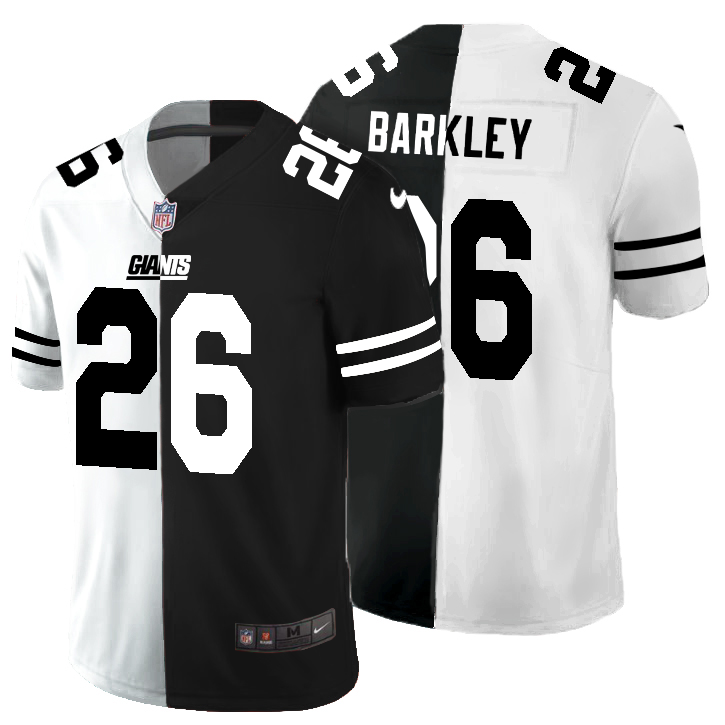 New York Giants #26 Saquon Barkley Men's Black V White Peace Split Nike Vapor Untouchable Limited NFL Jersey New York Giants #26 Saquon Barkley Men's Black V White Peace Split Nike Vapor Untouchable Limited NFL Jersey
