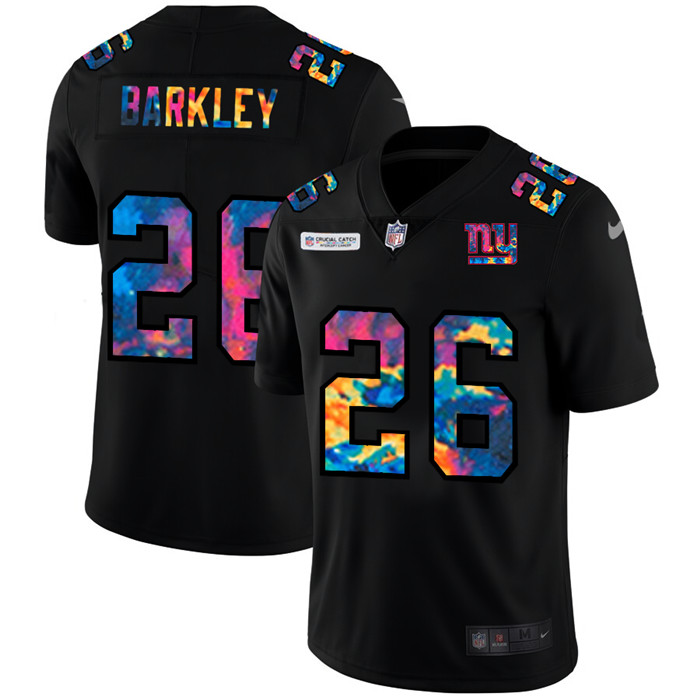 New York Giants #26 Saquon Barkley Men's Nike Multi-Color Black 2020 NFL Crucial Catch Vapor Untouchable Limited Jersey New York Giants #26 Saquon Barkley Men's Nike Multi-Color Black 2020 NFL Crucial Catch Vapor Untouchable Limited Jersey