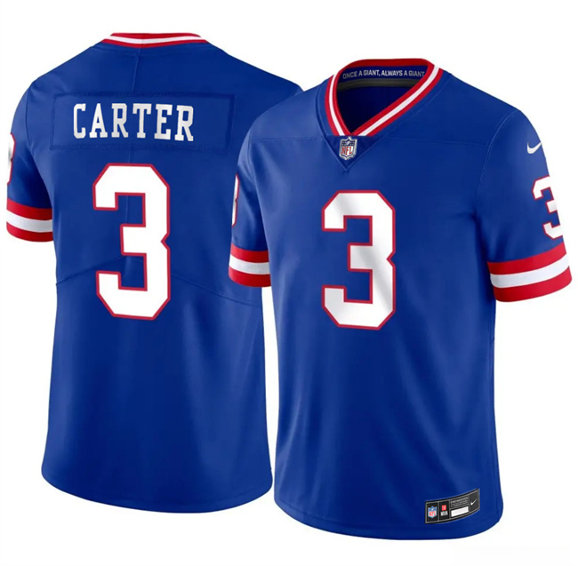 New York Giants #3 Abdul Carter Blue 2026 Classic Vapor Untouchable Limited Stitched Jersey