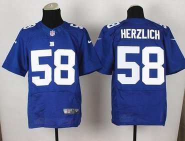 New York Giants #58 Mark Herzlich Royal Blue Team Color NFL Elite Jersey