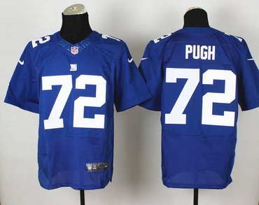 New York Giants #72 Justin Pugh Royal Blue Team Color NFL Elite Jersey