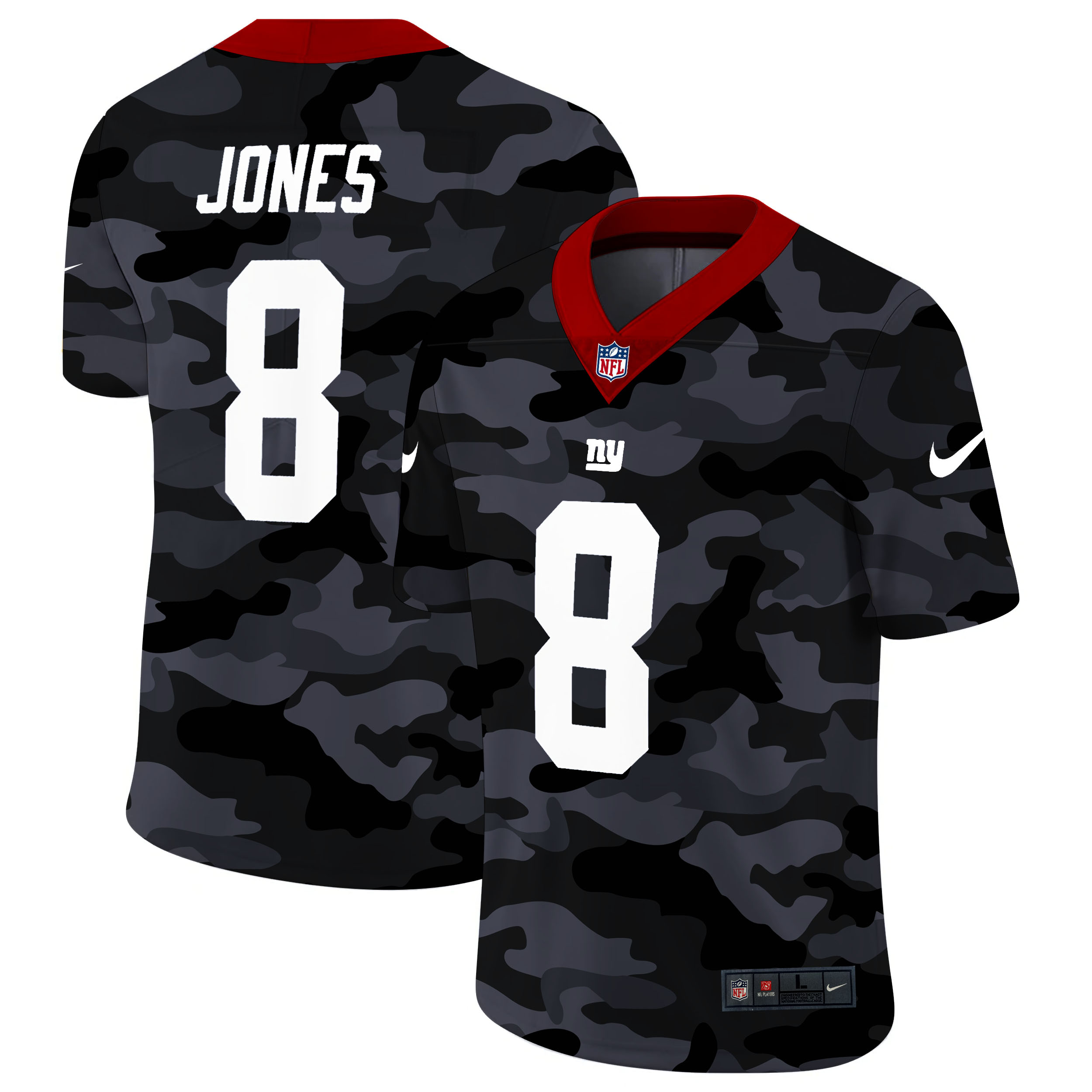New York Giants #8 Daniel Jones Men's Nike 2020 Black CAMO Vapor Untouchable Limited Stitched NFL Jersey New York Giants #8 Daniel Jones Men's Nike 2020 Black CAMO Vapor Untouchable Limited Stitched NFL Jersey