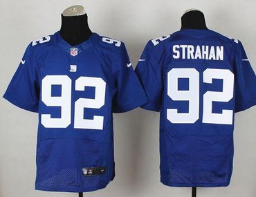New York Giants #92 Michael Strahan Royal Blue Team Color NFL Elite Jersey