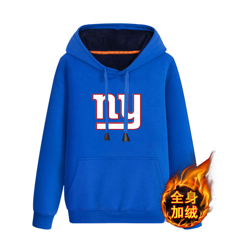 New York Giants Blue Men's Winter Thicken NFL Pullover Hoodie New York Giants Blue Men's Winter Thicken NFL Pullover Hoodie