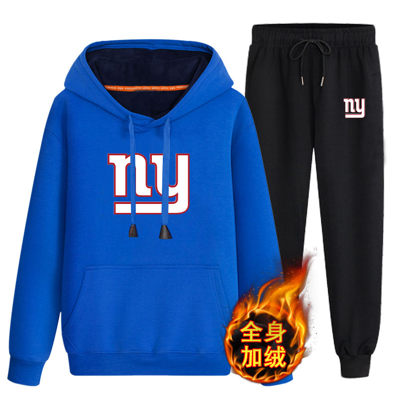 New York Giants Bule Men's Winter Thicken NFL Pullover Hoodie & Pant New York Giants Bule Men's Winter Thicken NFL Pullover Hoodie & Pant